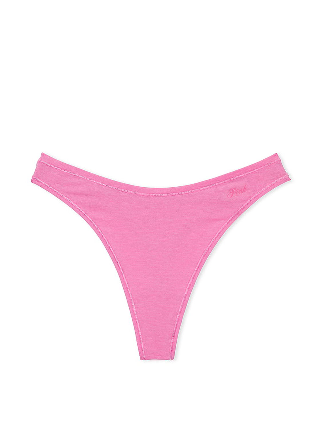 vs Pink Cotton High-Leg Thong Panty Fuchsia Pink 3 of 3 