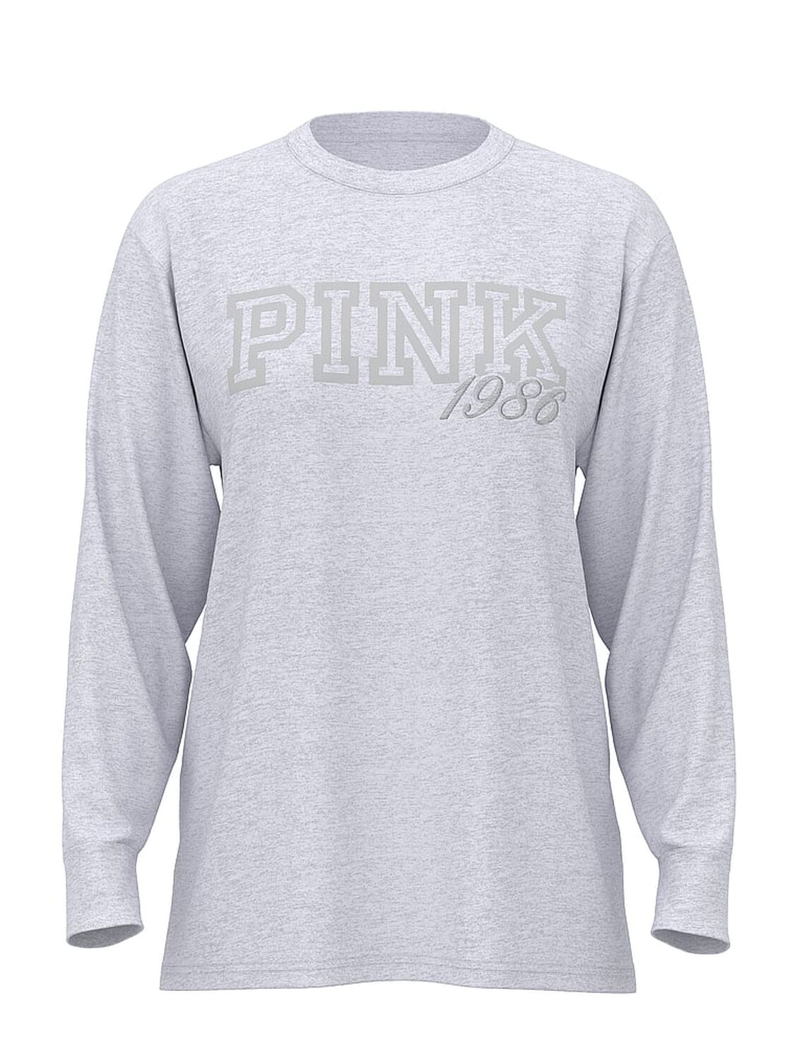 vs Pink Campus Cotton&trade; Long-Sleeve Tee Medium Heather Grey 3 of 3 