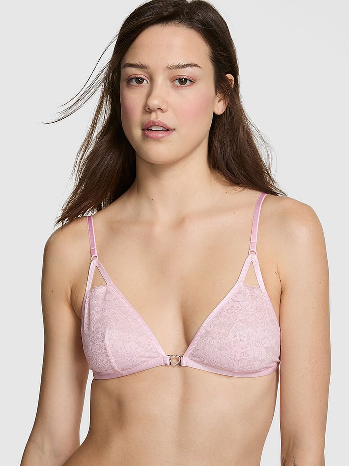 vs Pink Wink Wink Unlined Triangle Bralette Pink Tulip 1 of 3 