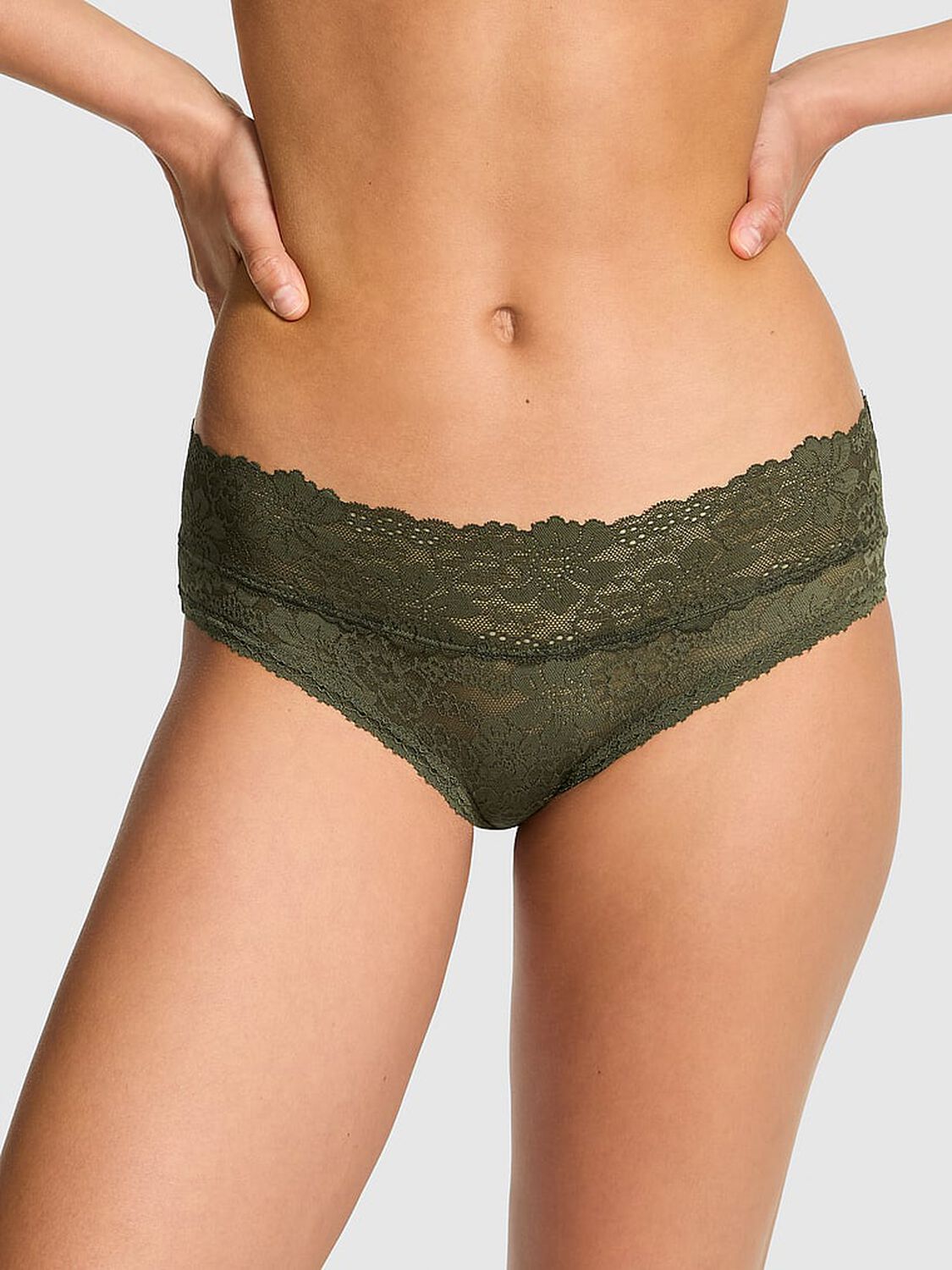 vs Pink Wink Hiphugger Panty Olive 1 of 3 