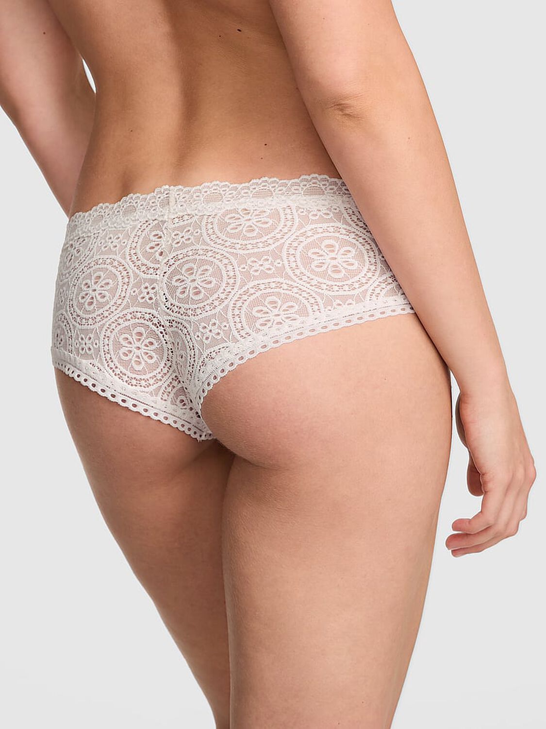 vs Pink Wink Eyelet Lace Cheeky Panty Coconut White 2 of 3 