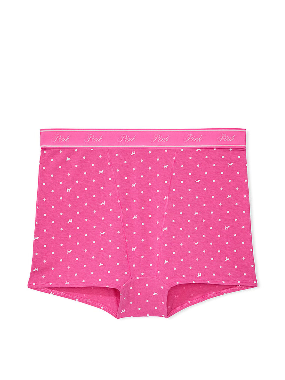 vs Pink Logo Cotton High-Waist Boyshort Panty Pink Gossip Dot Dog Print 3 of 3 