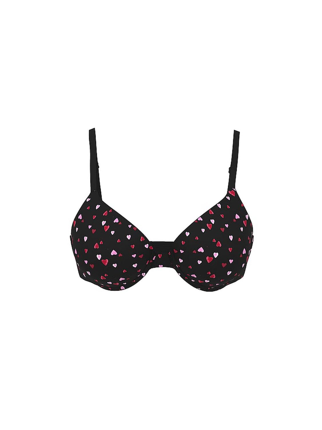 vs Pink Wear Everywhere Wear Everywhere Super Push-Up Bra Black Heart Print 3 of 3 