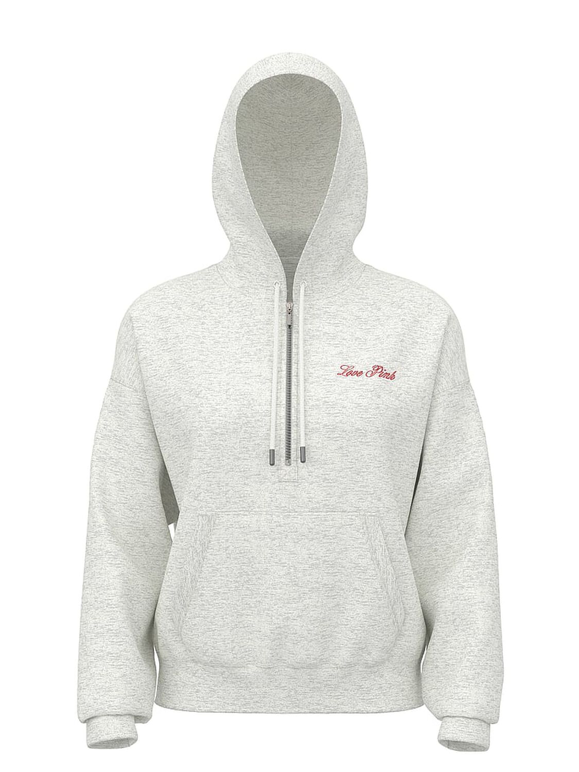 vs Pink Campus Fleece&trade; Half-Zip Hoodie Snow Heather Vday 3 of 3 