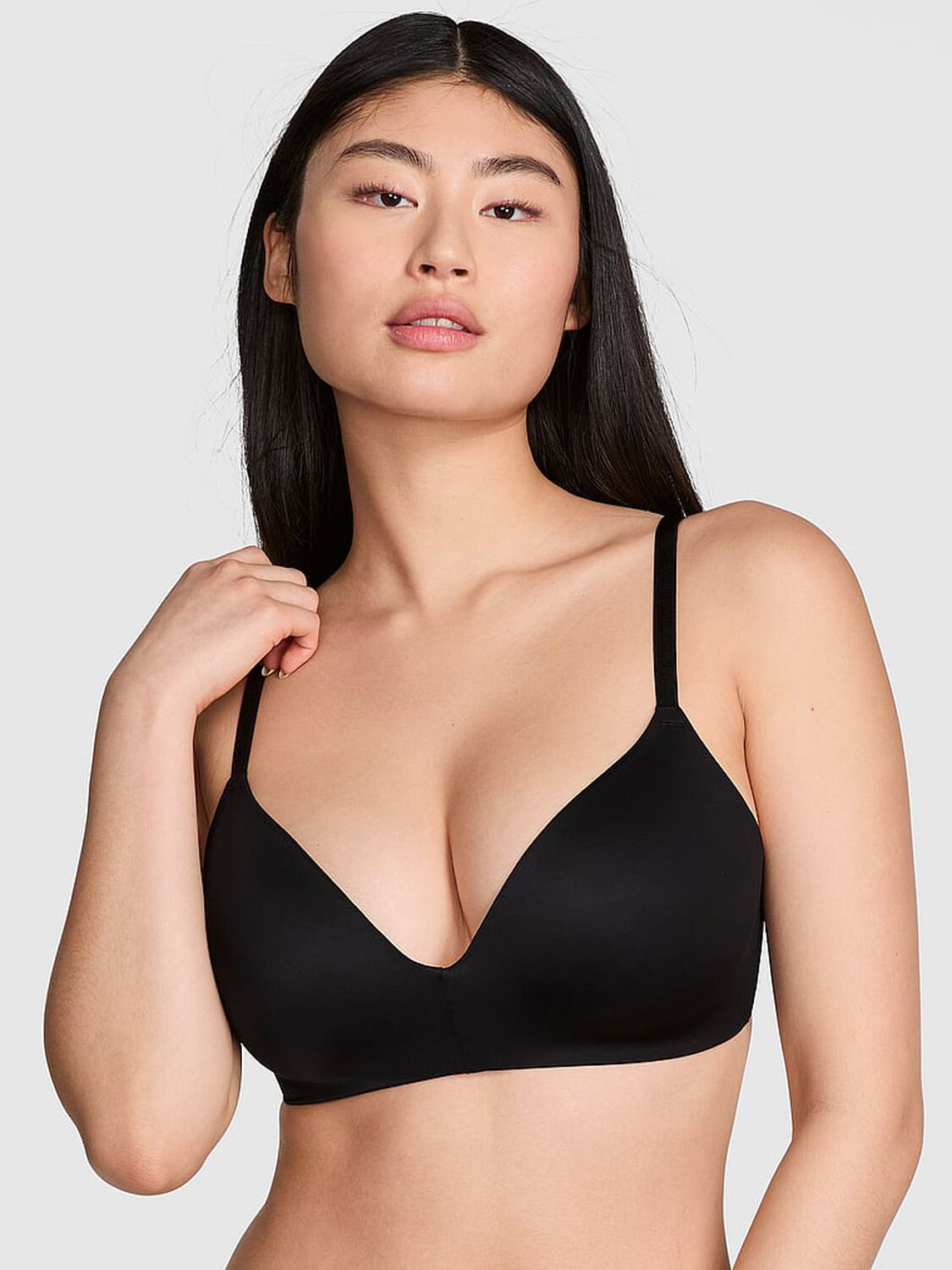 pink Pink Wear Everywhere Wear Everywhere Lightly Lined Wireless Bra Black 1 of 3 