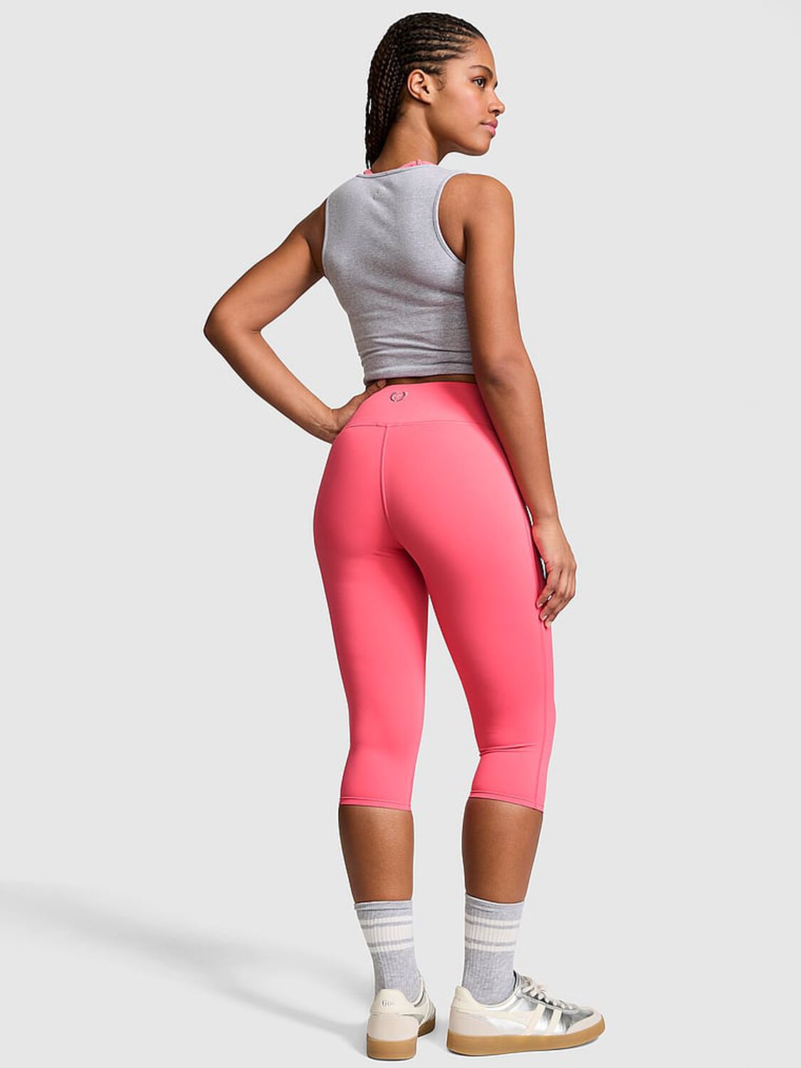 vs Pink PINK Relay&trade; Capri Leggings Vivid Pink 2 of 3 