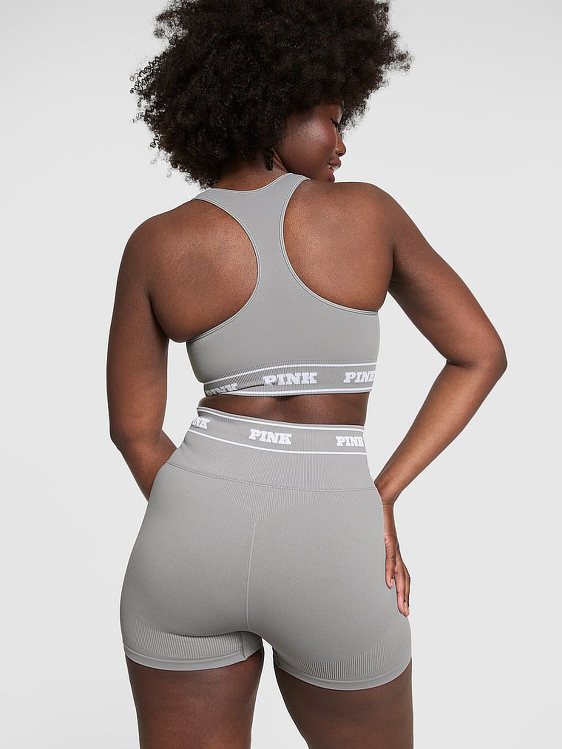 vs Pink Seamless Logo 3" Bike Shorts Night Owl Grey 2 of 2 