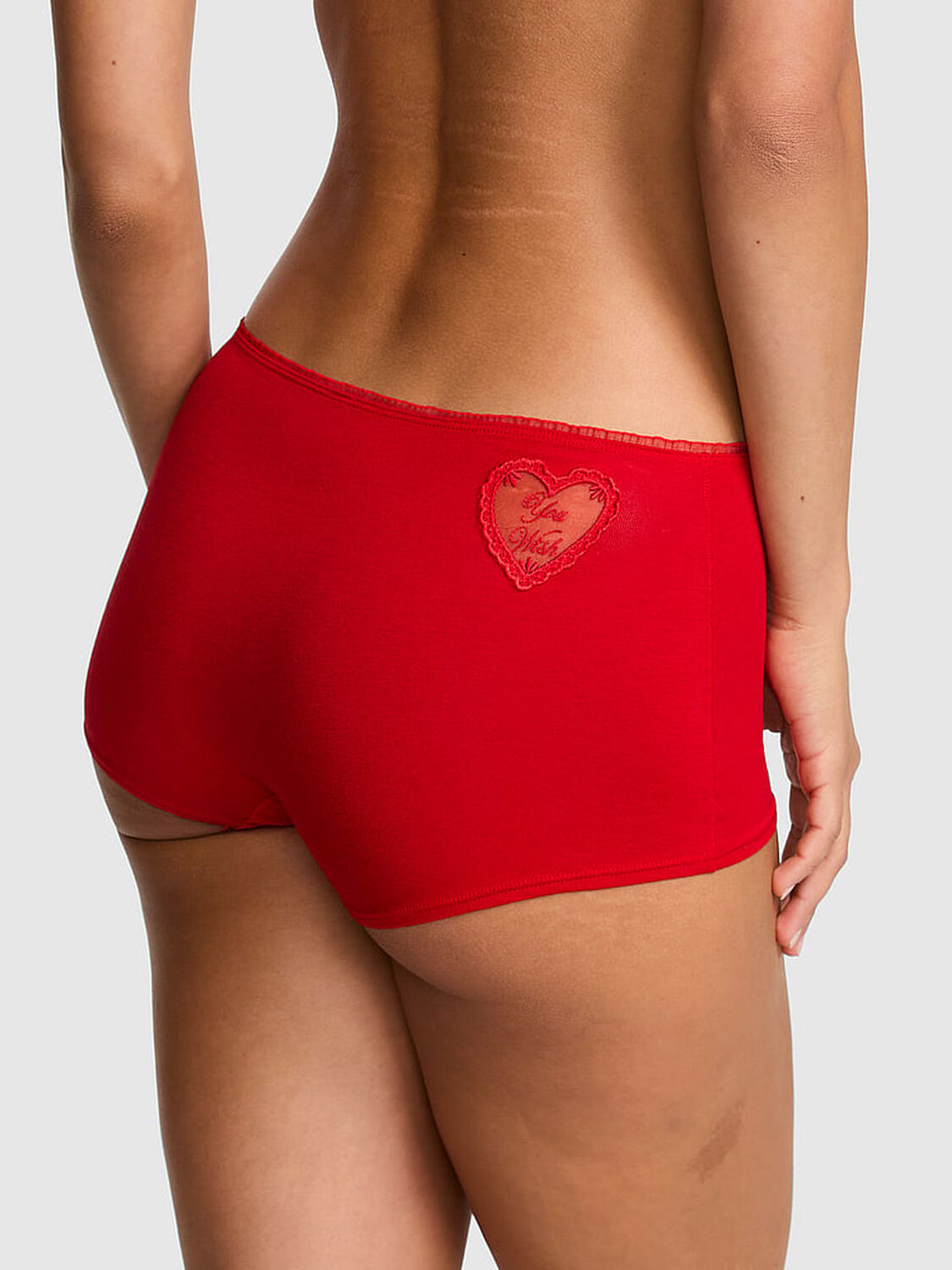 vs Pink Cotton Dorm Boyshort Panty Bright Vermillion 2 of 2 