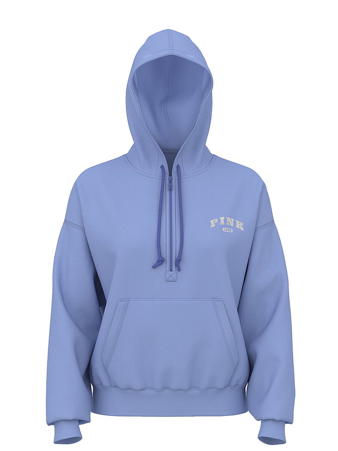 vs Pink Ivy Fleece Campus Half-Zip Hoodie Seascape Blue 3 of 3 