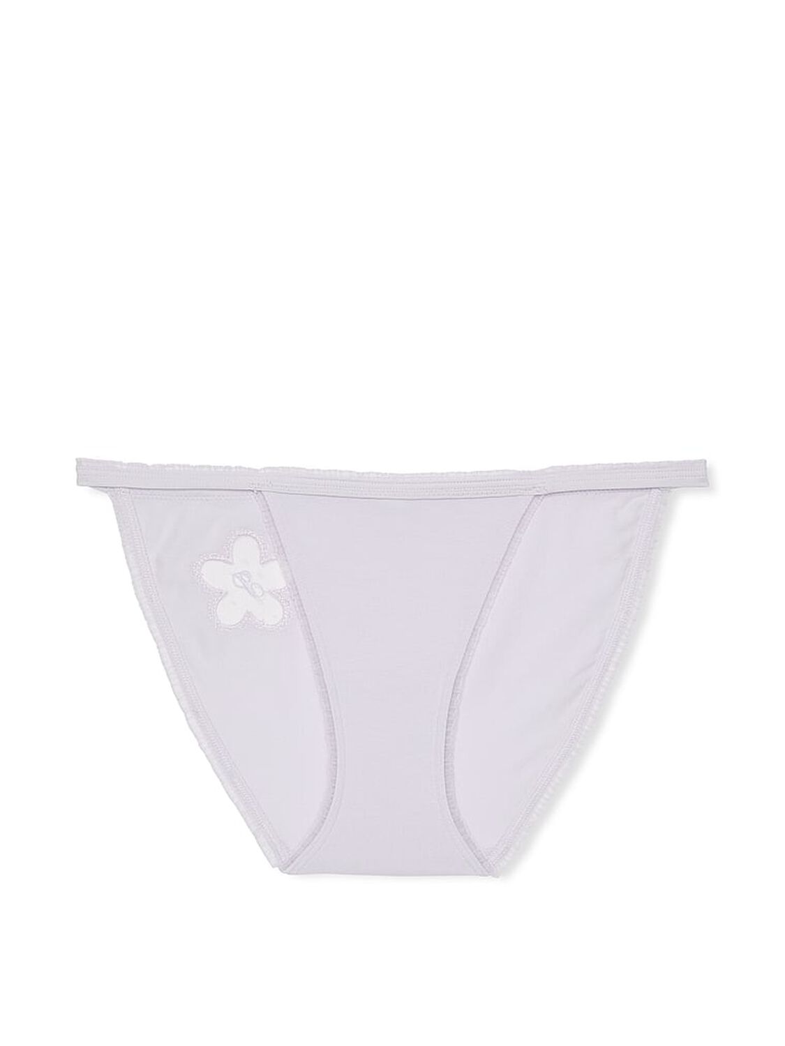 vs Pink Cotton Daisy Patch String Bikini Panty Purple Whisper Mesh Daisy Graphic 3 of 3 