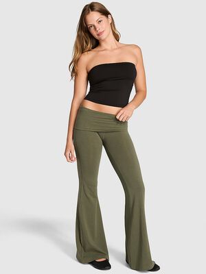 All-Day Cotton&trade; Foldover Super Flare Leggings