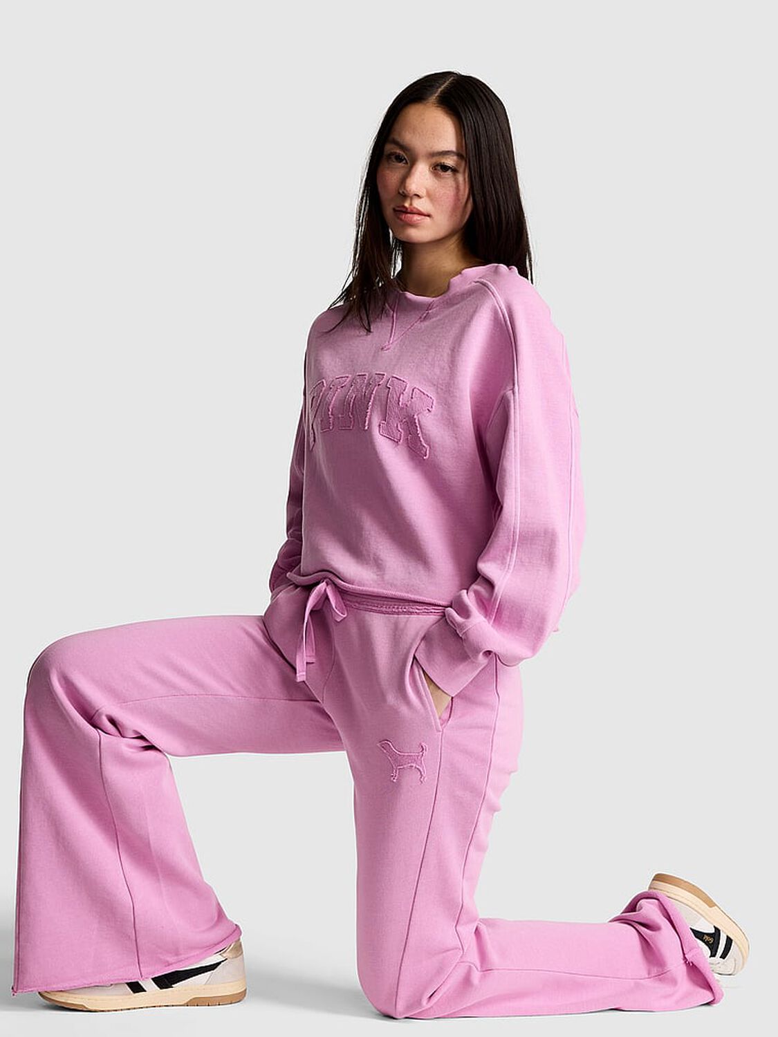 vs Pink Campus Terry&trade; Flare Pants Light Lilac 1 of 3 