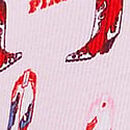 Cotton Side-Tie Thong Panty, Pink Tulip Cowboy Boots Print Side Tie, swatch