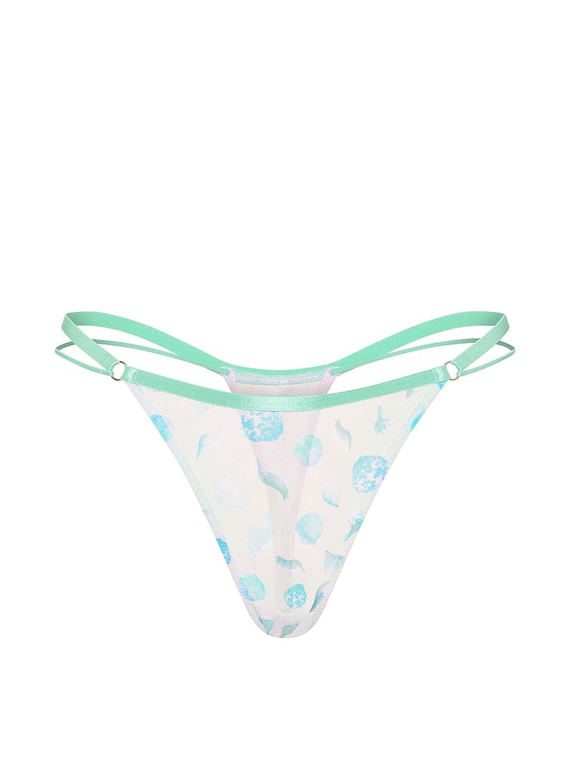 vs Pink Mesh High-Leg Thong Panty Frosted Iris Seashell Print 3 of 3 
