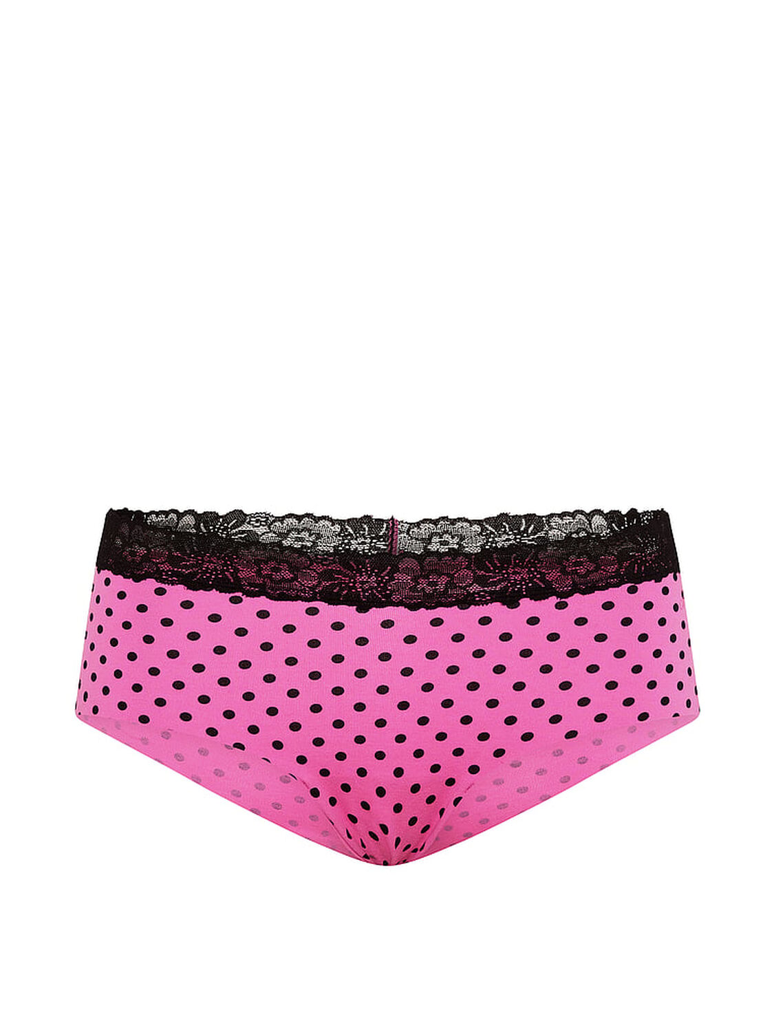 vs Pink No-Show Cotton Cheeky Panty Sizzling Strawberry And Black Dot 3 of 4 