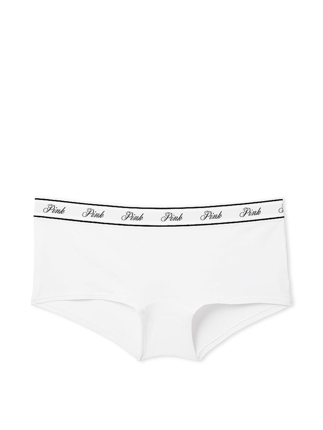 vs Pink Logo Cotton Shine Boyshort Panty Vs White 3 of 3 