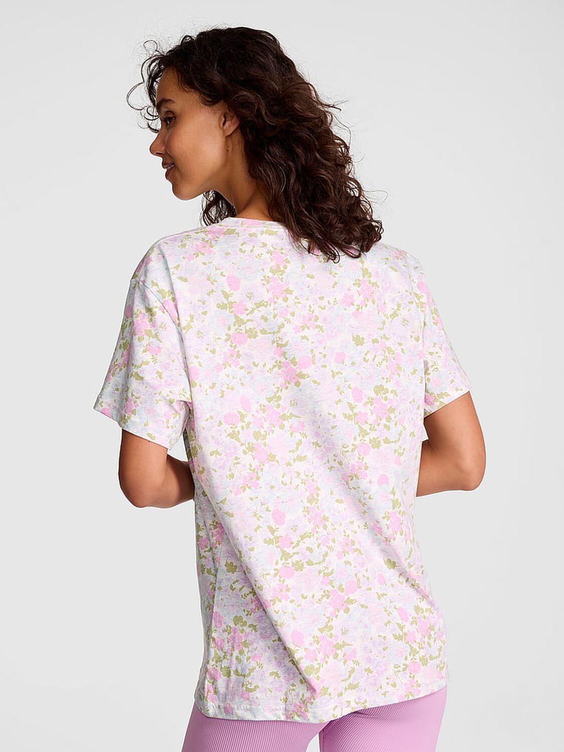 vs Pink Campus Cotton&trade; Tee Snow Heather Floral 2 of 4 