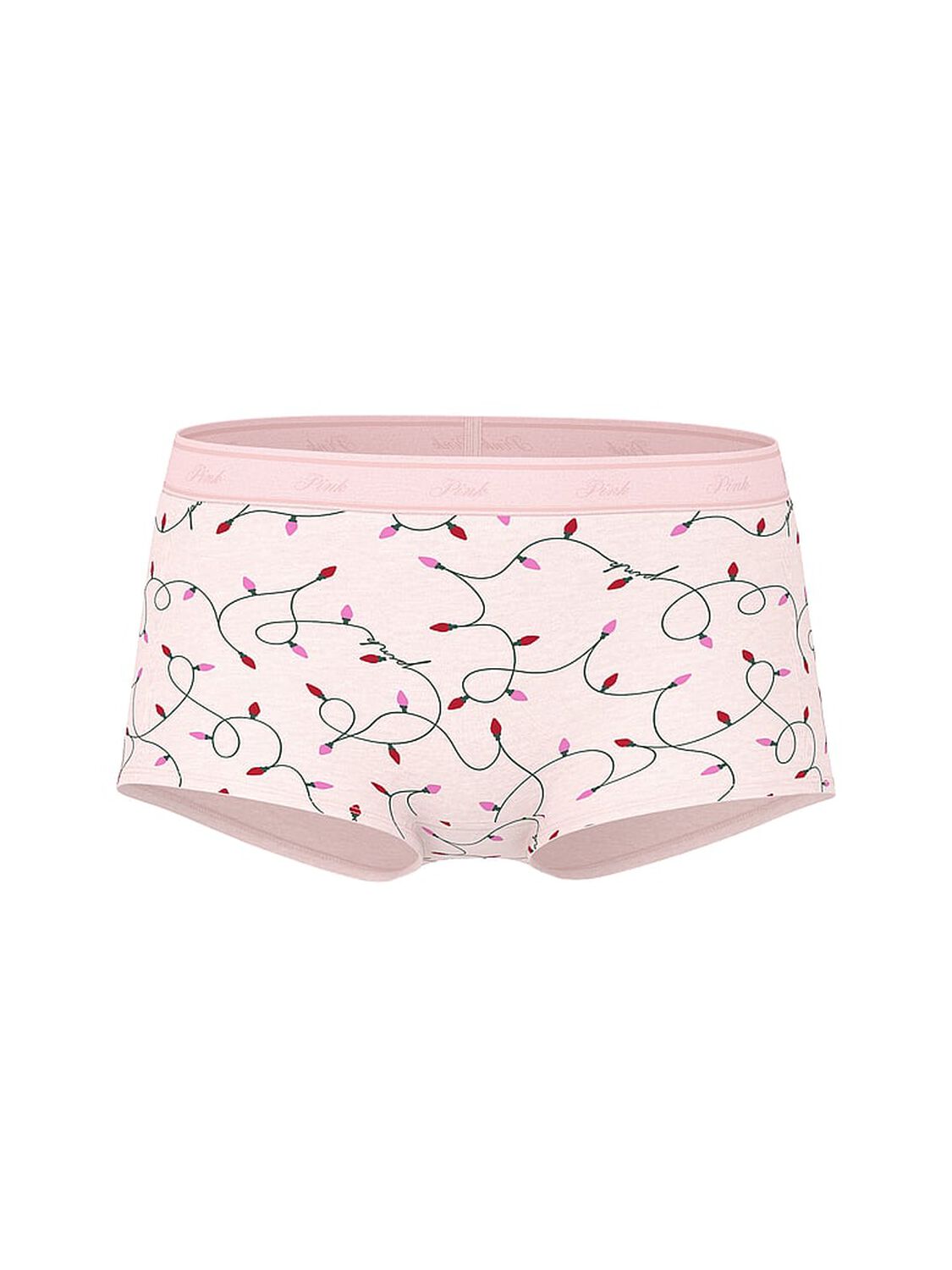 vs Pink Logo Cotton Boyshort Panty Pink Tulip Lights Print 3 of 3 