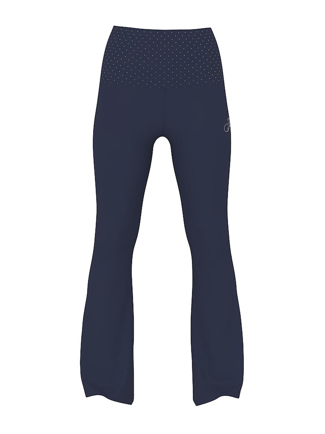 vs Pink All-Day Cotton Foldover Flare Leggings Noir Navy Pearl 3 of 3 