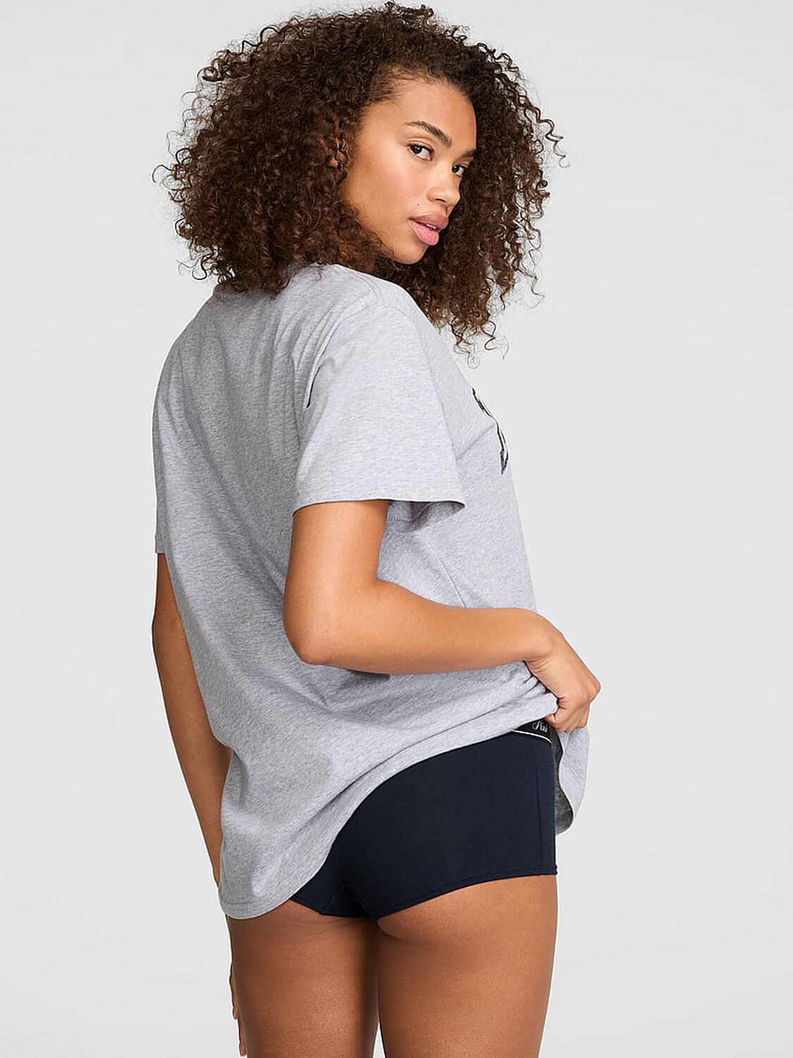 vs Pink Campus Cotton&trade; Tee Heather Grey 2 of 3 