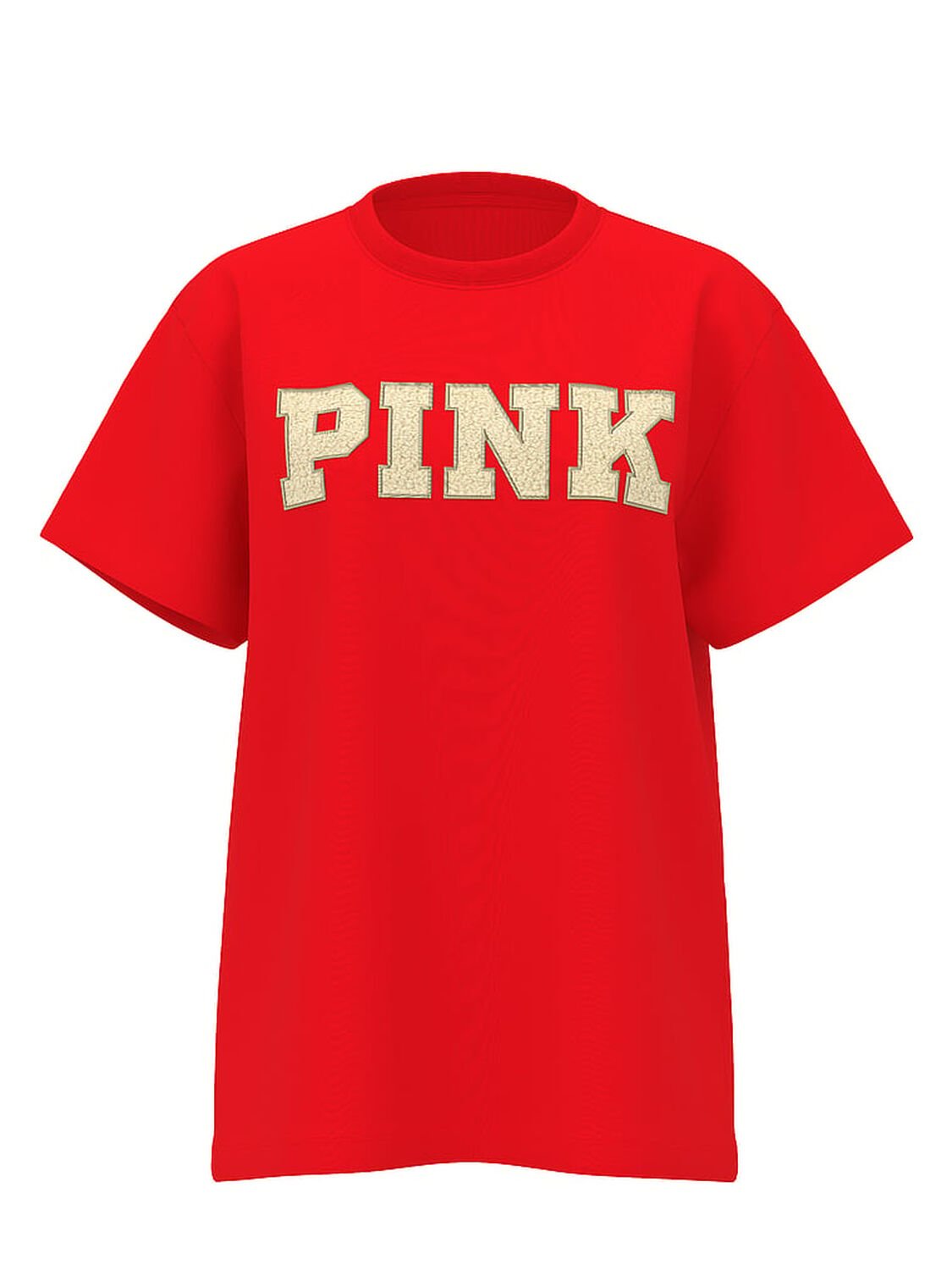 vs Pink Campus Cotton Tee Bright Vermillion Santas Fav 1 of 3 