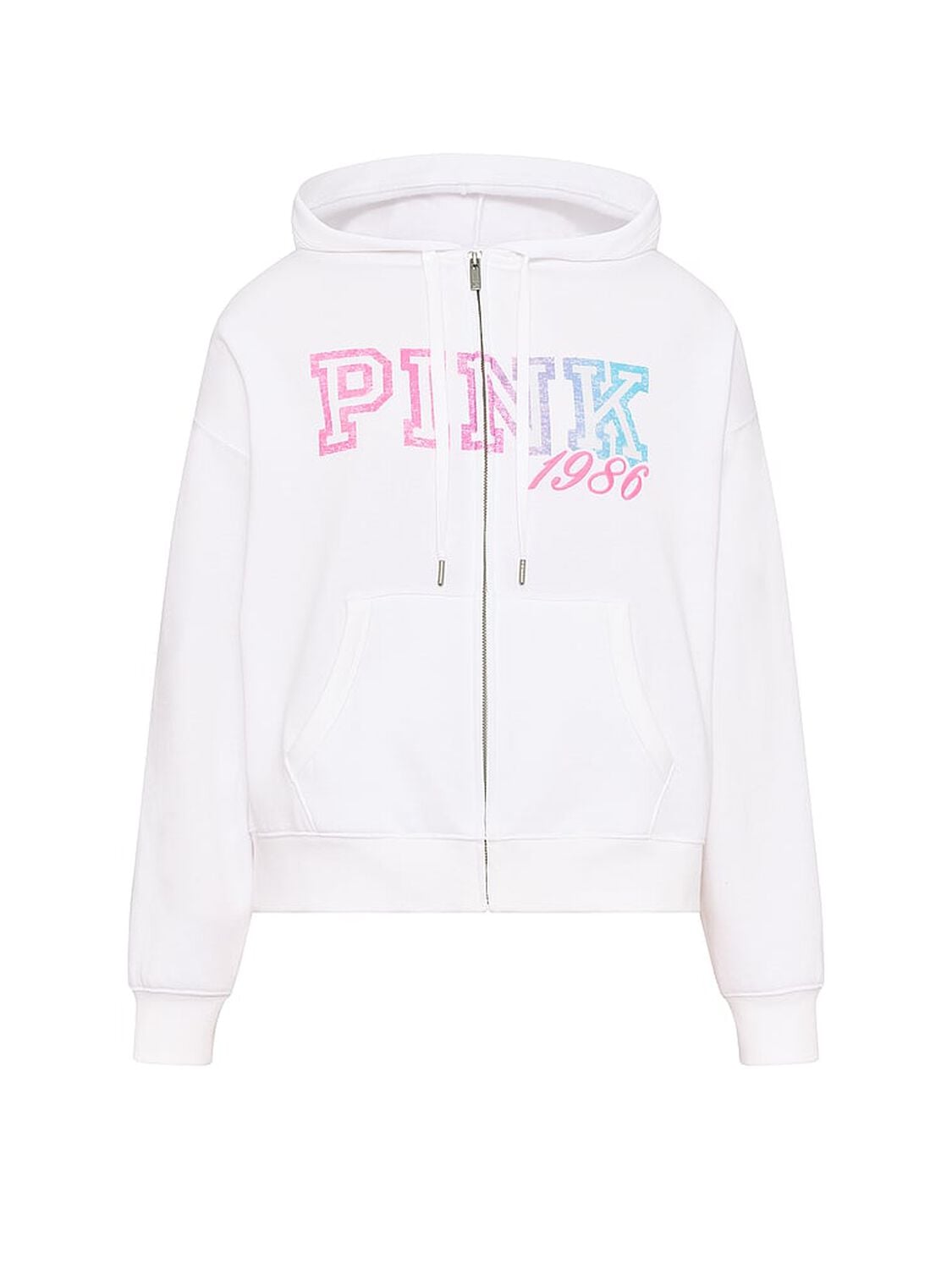 pink Pink Campus Fleece&trade; Full-Zip Hoodie Vs White 3 of 3 