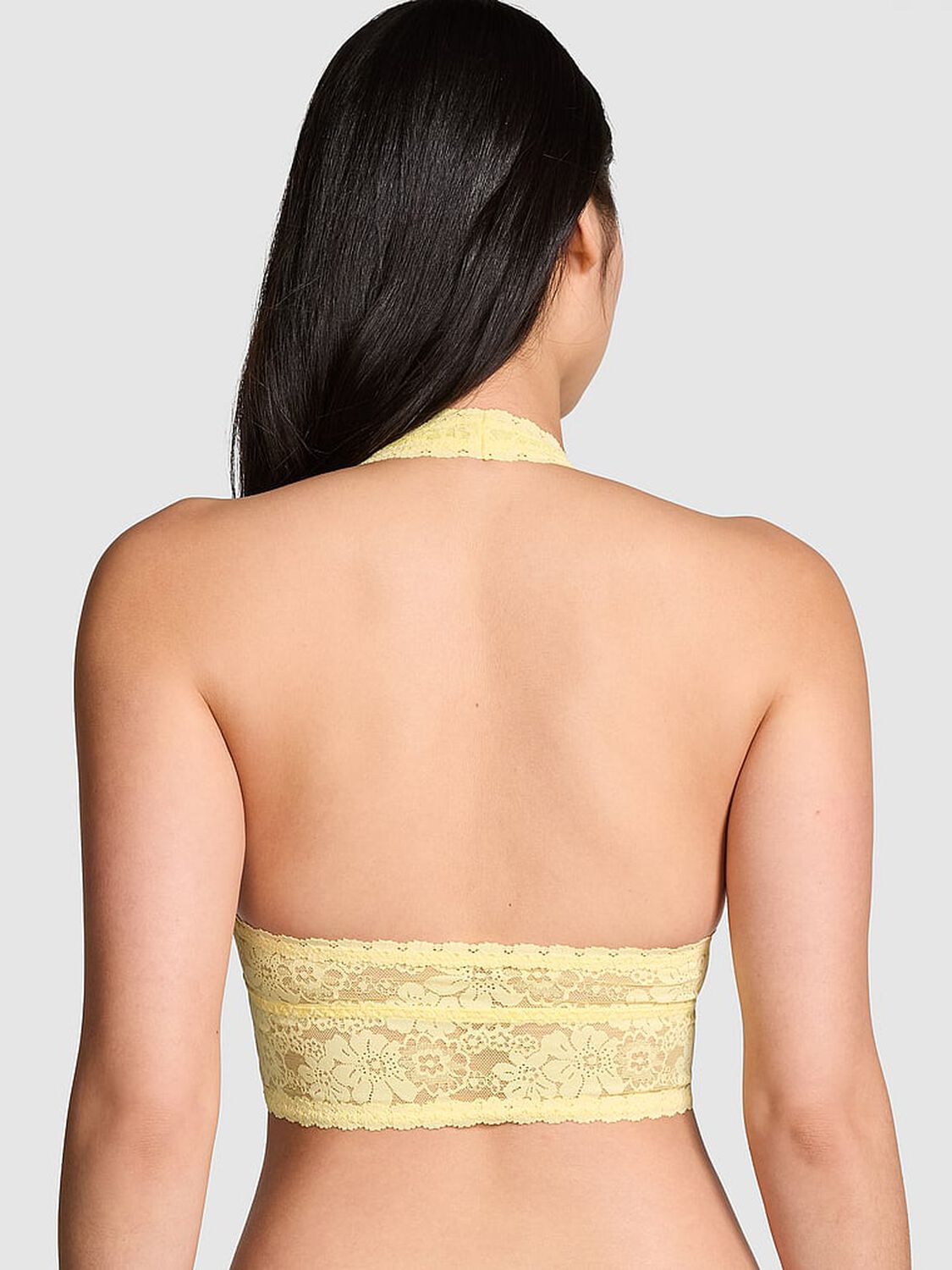 vs Pink Bralettes & Bra Tops Wink Lace Halter Top Mellow Yellow 2 of 3 