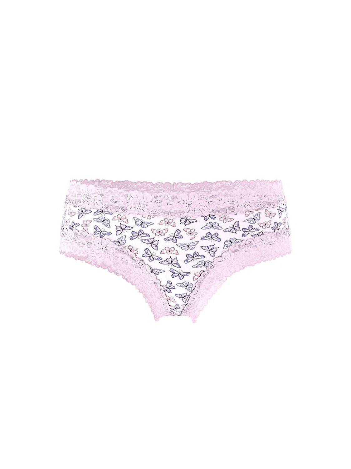 vs Pink Wink Lace-Trim Cheeky Panty Pink Tulip Butterfly Print 2 of 3 