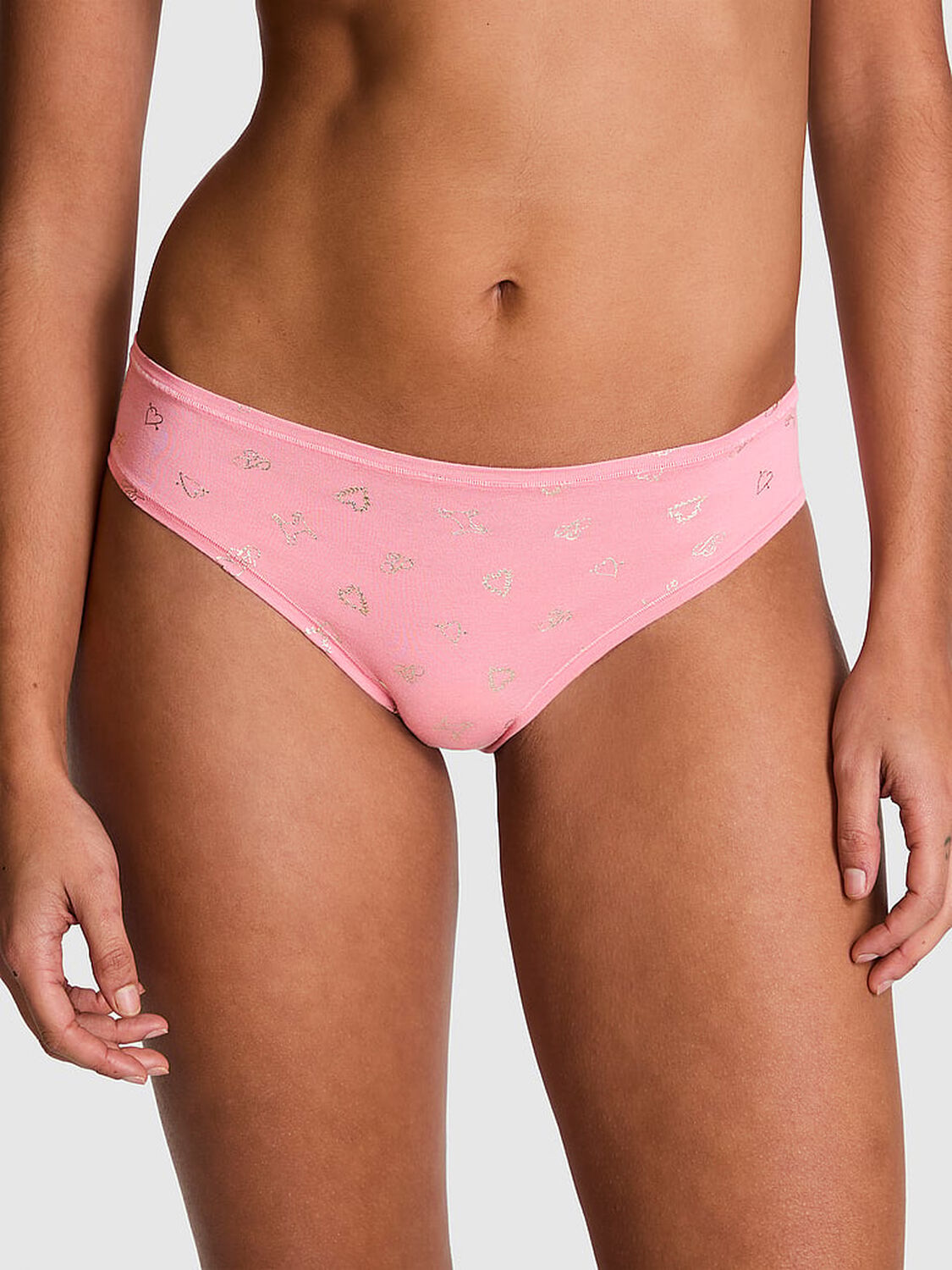 vs Pink Cotton Cheeky Panty 1 of 3 