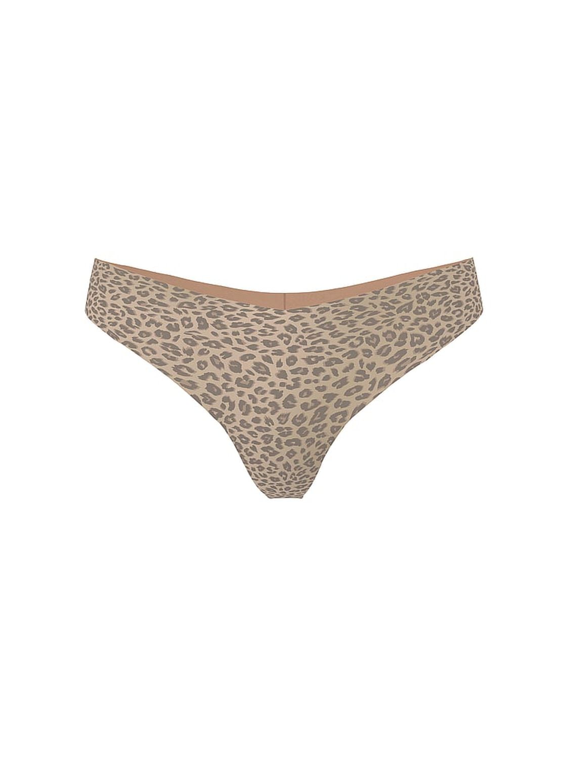 vs Pink No-Show Thong Panty Light Brown Leopard Print 3 of 3 