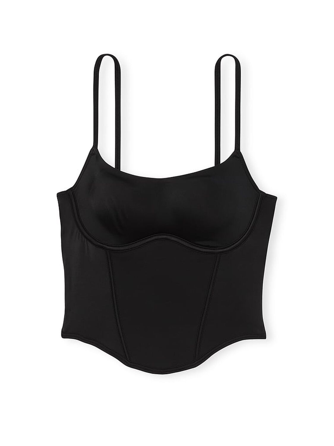 vs Pink Bralettes & Bra Tops The Cinched Micro Corset Top Pure Black 3 of 3 