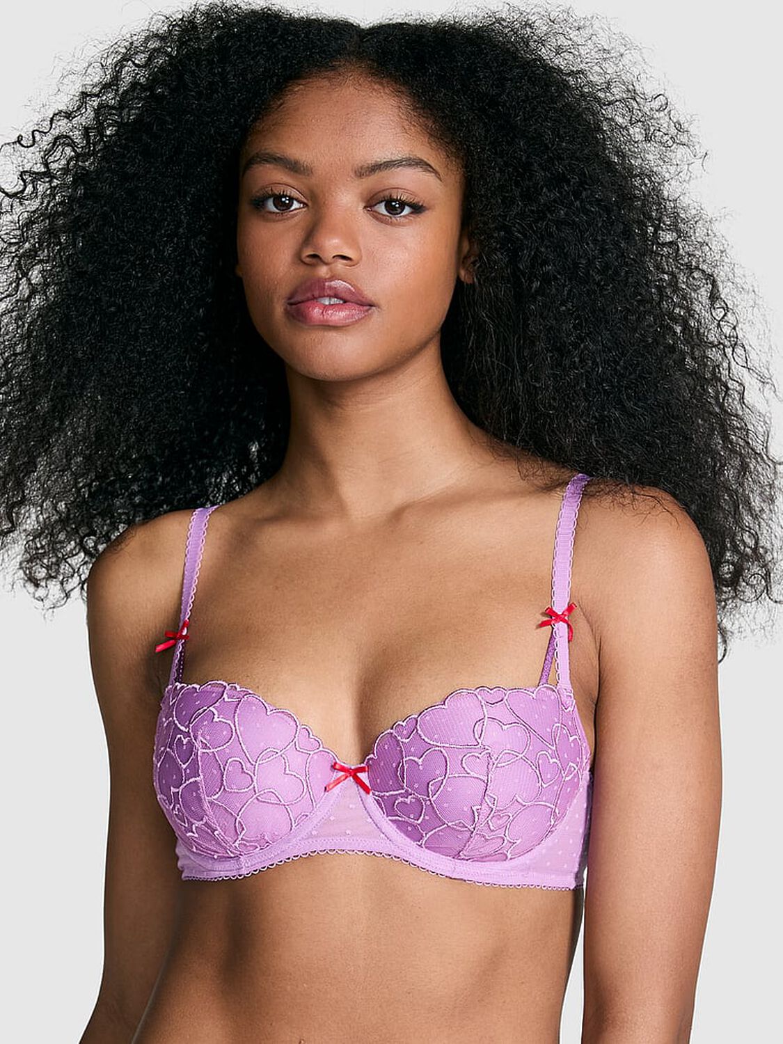 vs Pink Wink Lightly Lined Balconette Bra Grape Taffy 1 of 4 