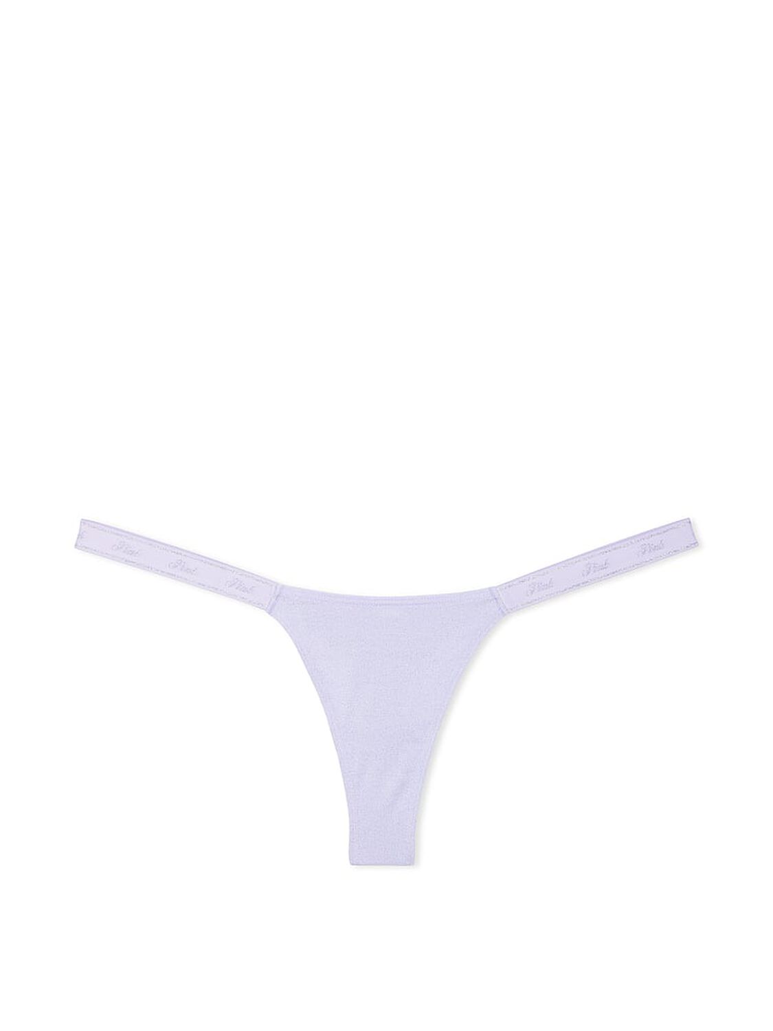 vs Pink Logo Cotton Shimmer Micro Thong Panty Purple Cloud Sparkle Knit 3 of 5 