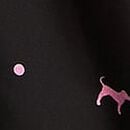 Silky Sleep Boxy Pajama Shorts, Black with Pink Dot & Dog, swatch