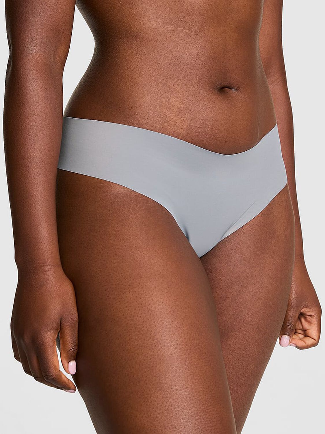 vs Pink No-Show Thong Panty Grey Oasis 1 of 3 