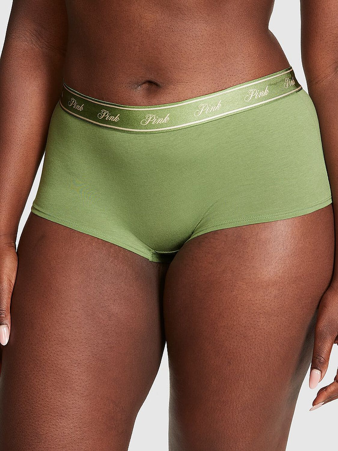 vs Pink Logo Cotton Boyshort Panty 1 of 3 