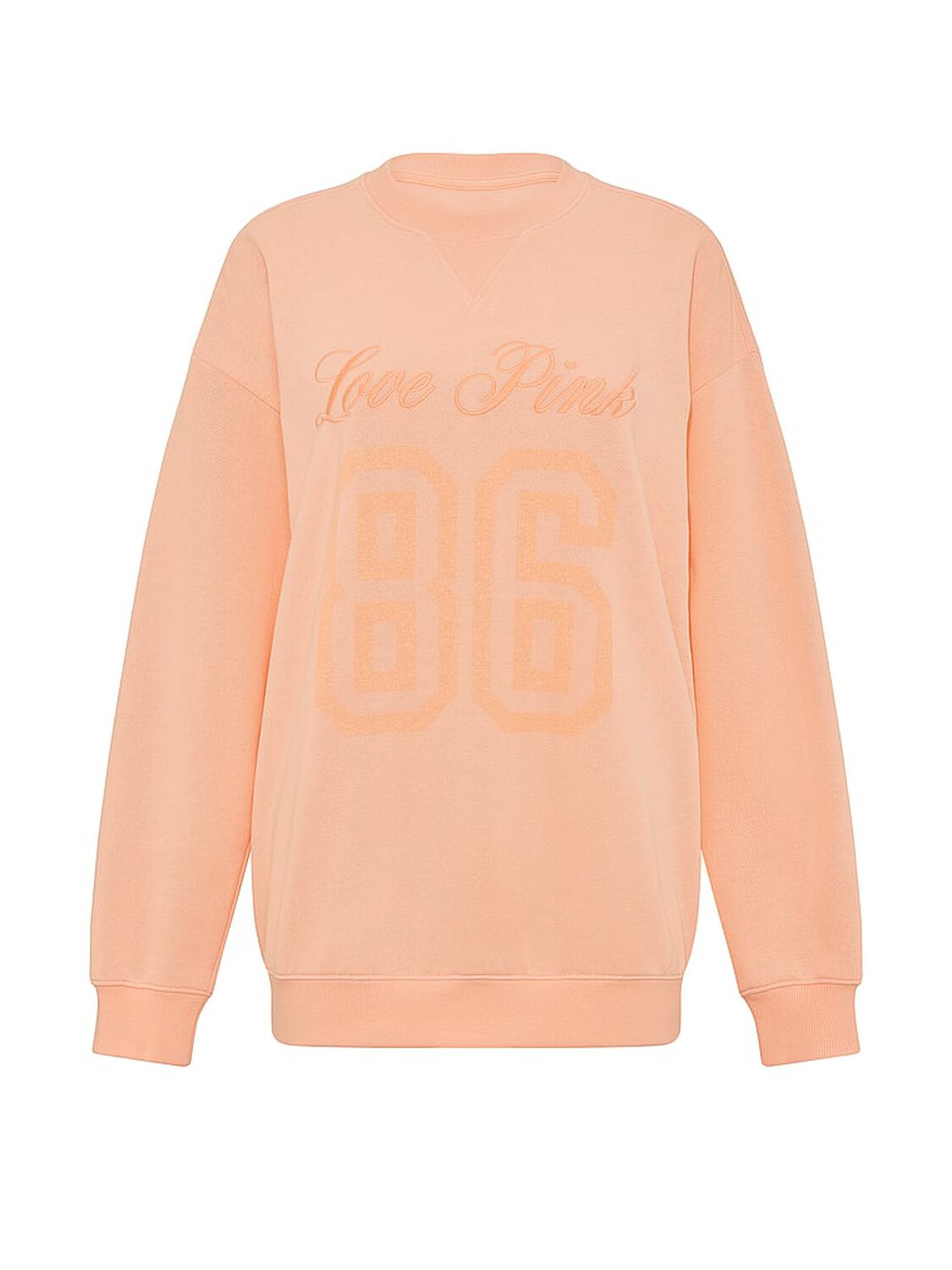 pink Pink Campus Fleece&trade; Oversized Crew Sweatshirt Peach Tree 3 of 3 