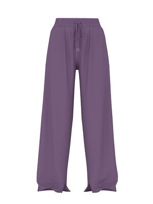 Ivy Fleece Wide-Leg Split-Hem Sweatpants