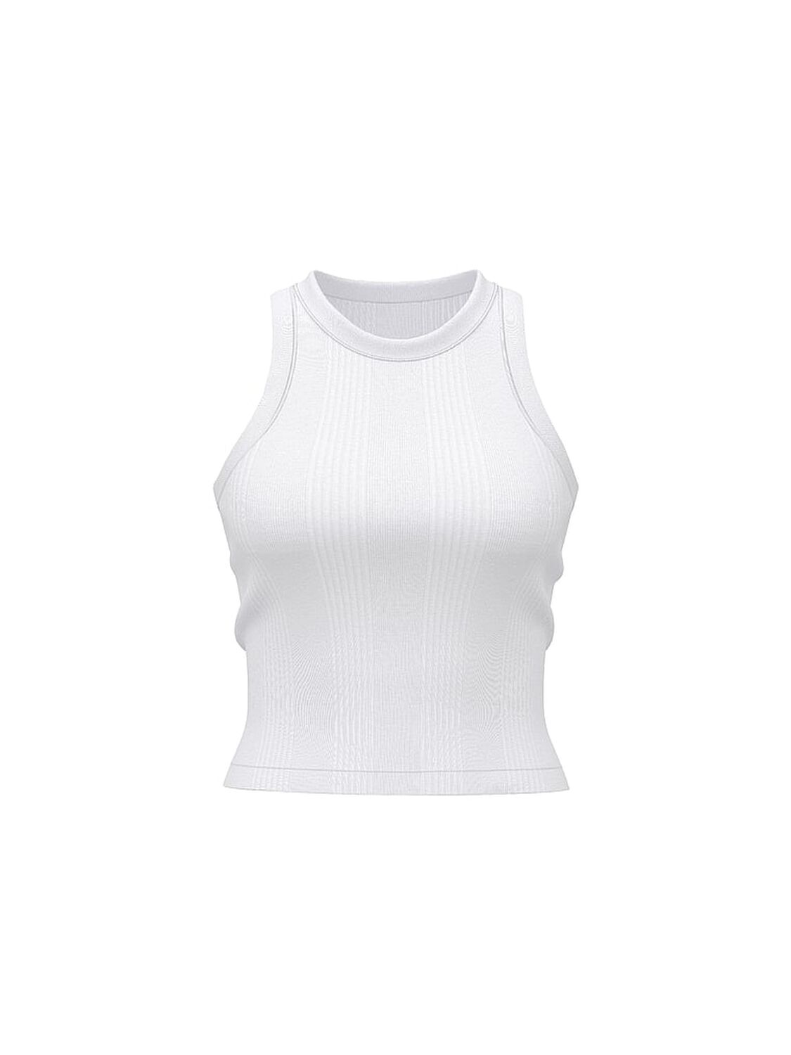 vs Pink Multi Rib Tank Top Vs White 3 of 3 
