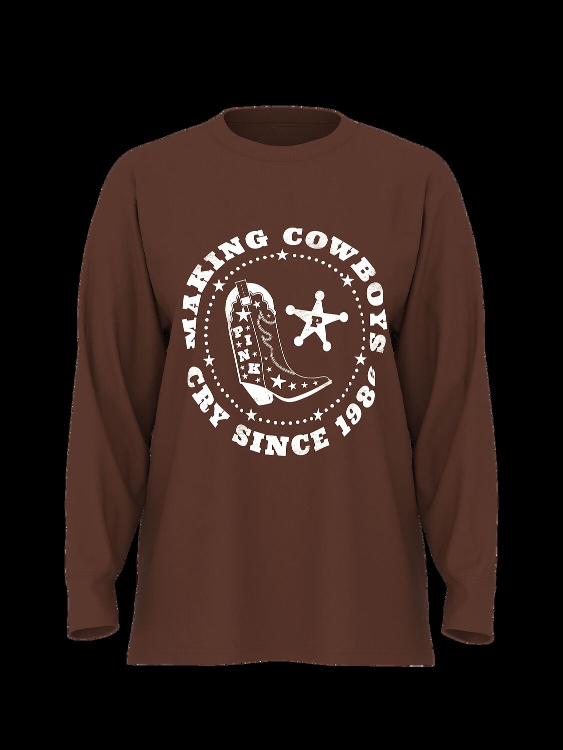 vs Pink Ivy Fleece Oversized Crew Sweatshirt Ganache Western Bling 3 of 4 