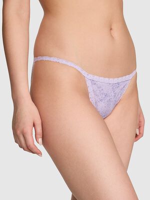 Cotton Lace Trim String Bikini Panty