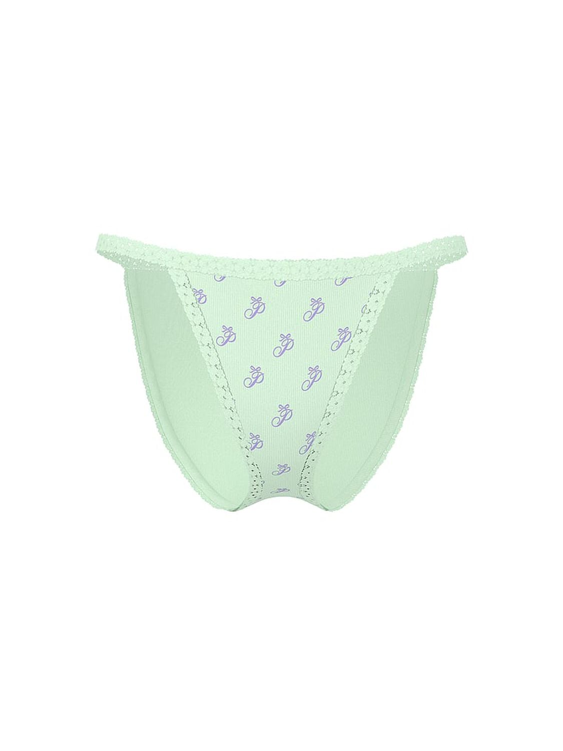 vs Pink Cotton Lace Trim String Bikini Panty Mint Script P 3 of 3 