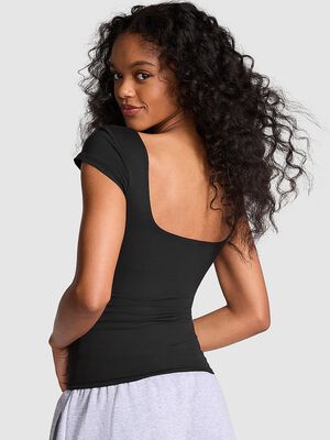 Base Stretch Cap-Sleeve Tee