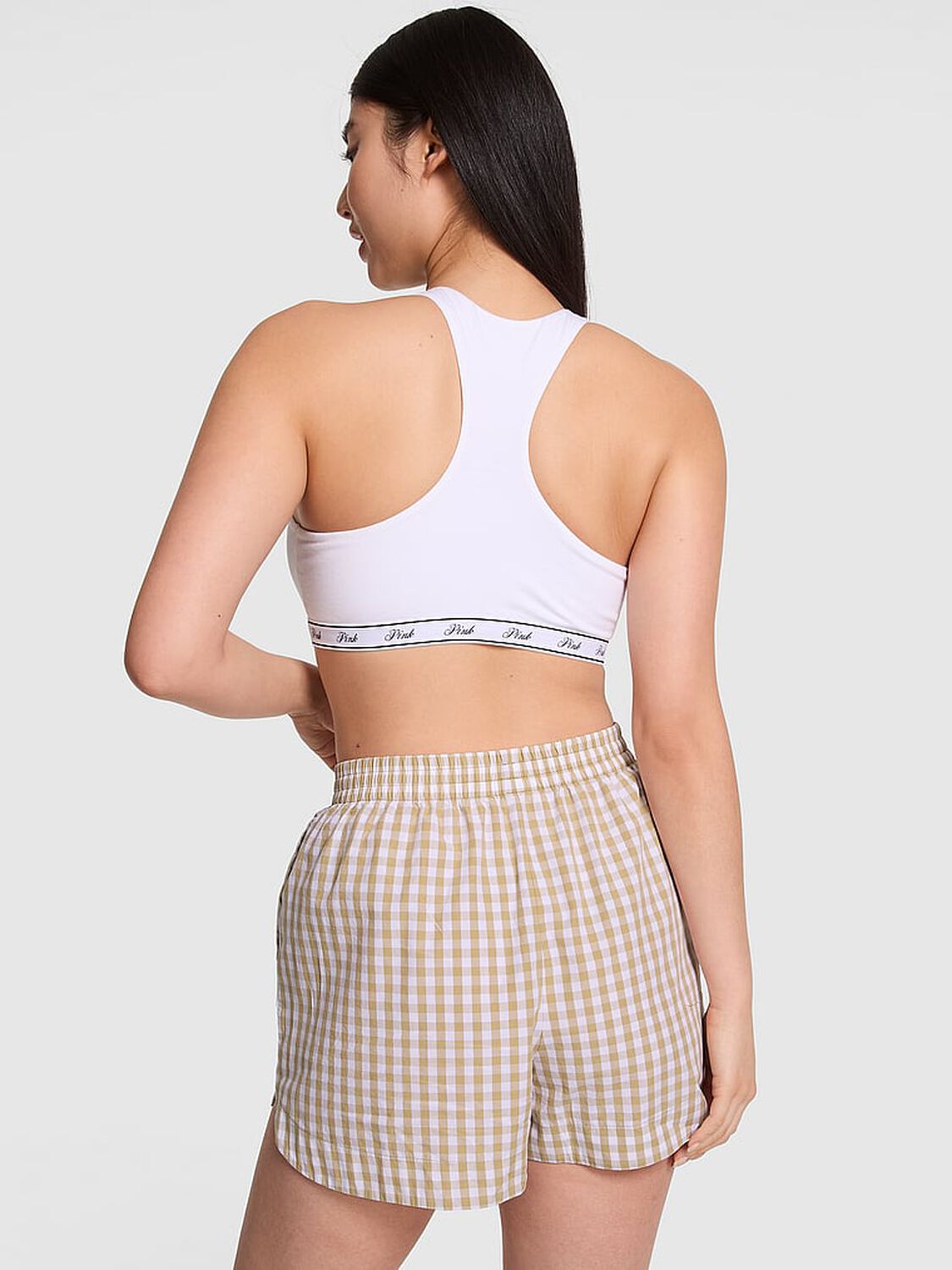 vs Pink Boyfriend Boxer Pajama Shorts Sahara Gingham 1 of 2 
