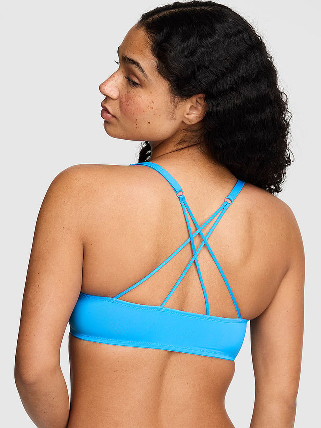 pink Pink Wear Everywhere Wear Everywhere&trade; Front-Close Lightly Lined Full Coverage Strappy T-Shirt Bra Capri Blue 2 of 2 