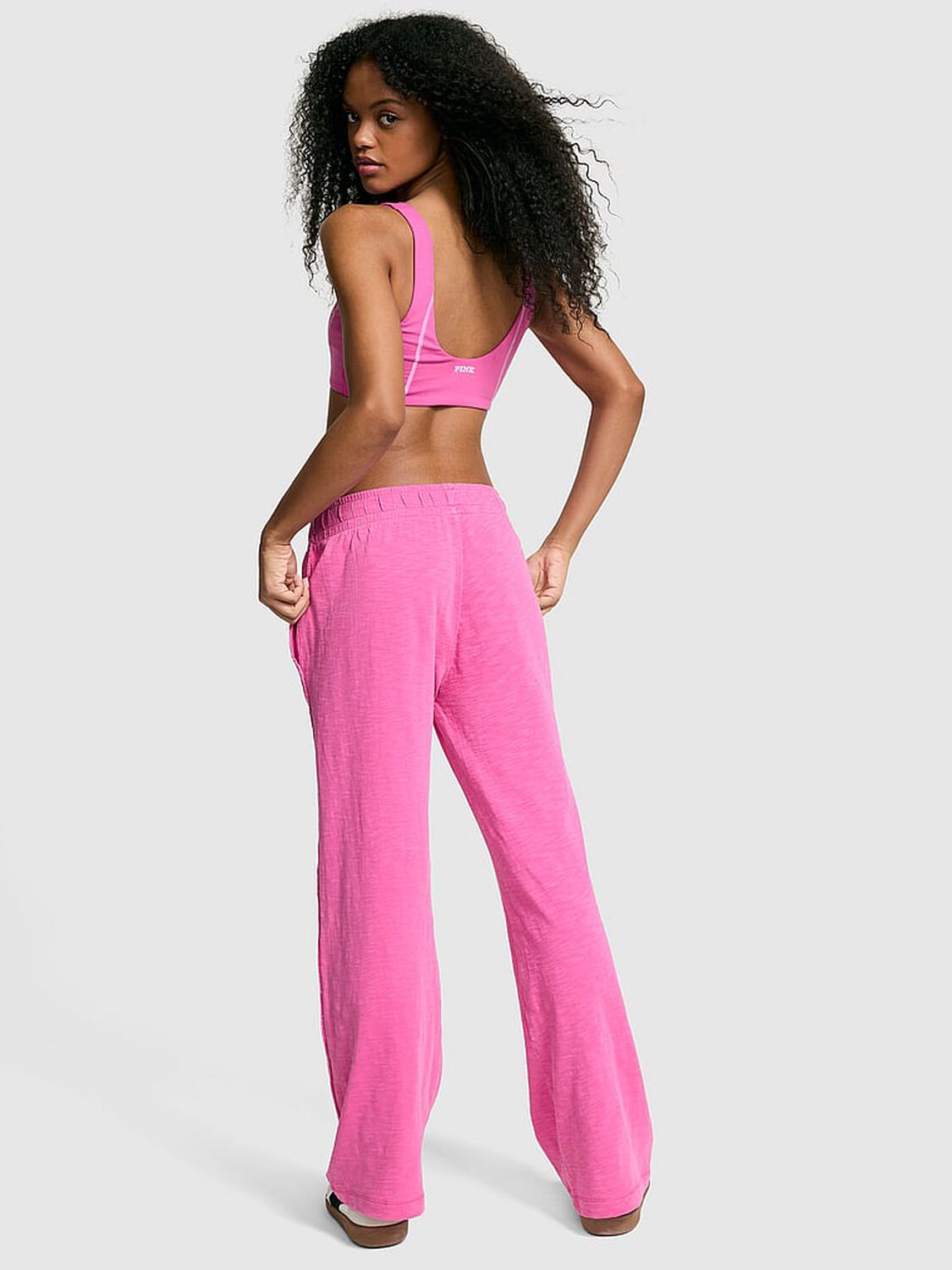 vs Pink Lightweight Lounge Flare Pants Pink Gossip 1 of 2 