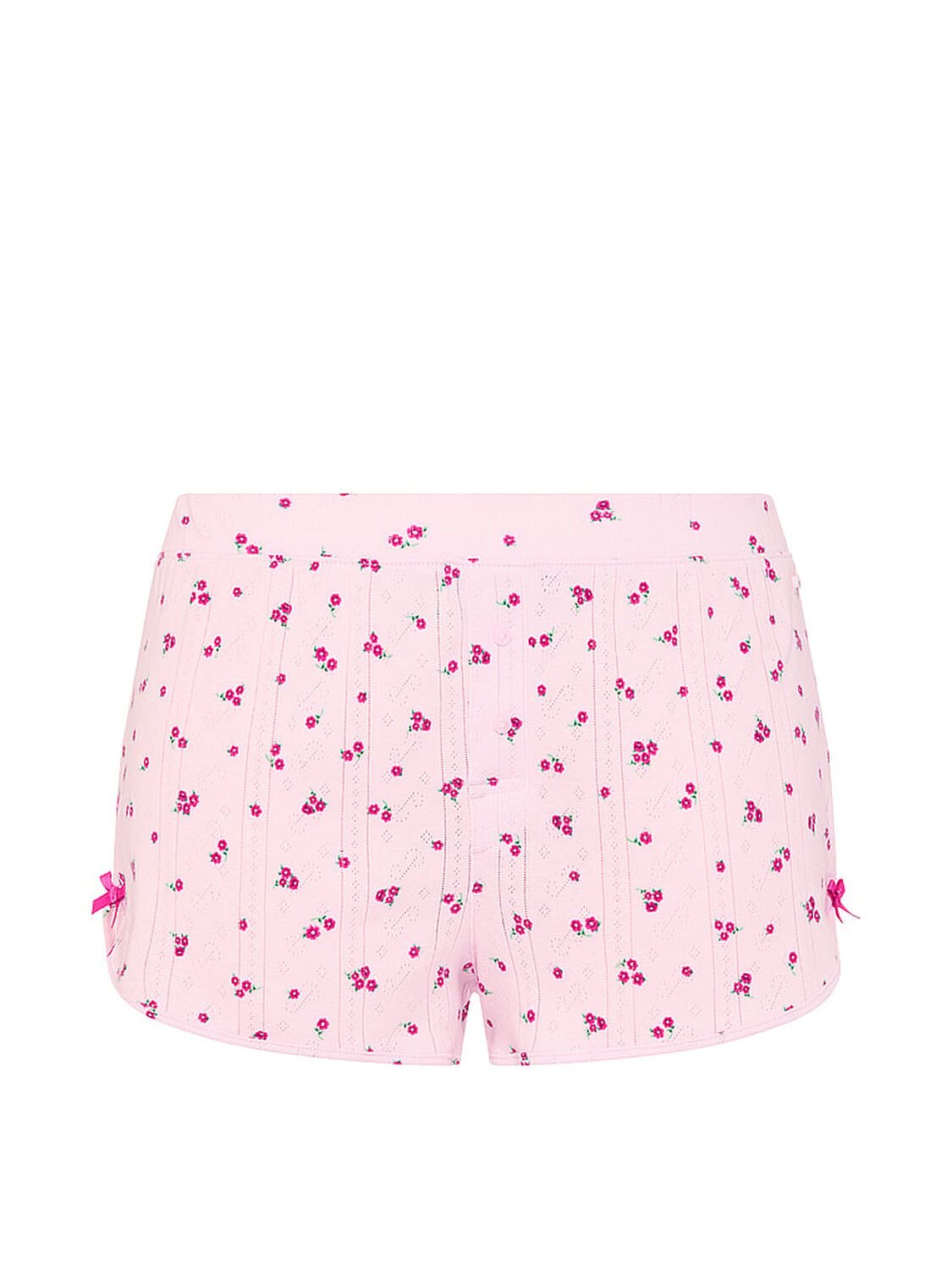 vs Pink Pointelle Bow Boxer Shorts Pink Ditsy Floral 3 of 3 