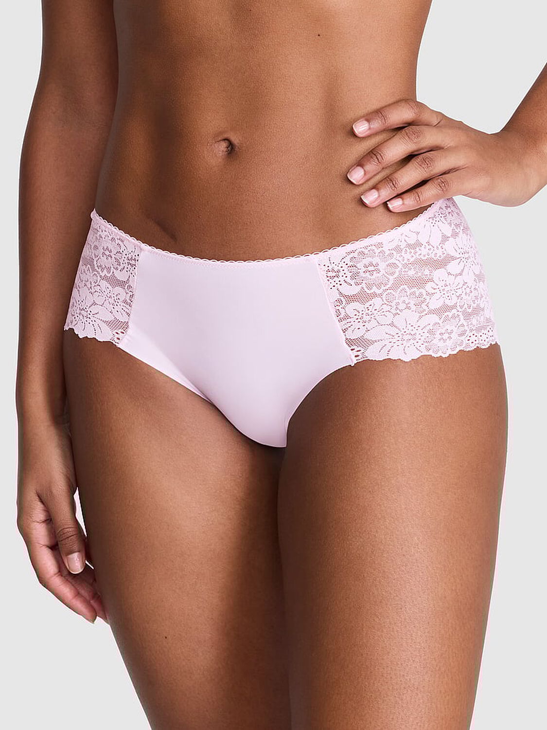 vs Pink No-Show Hiphugger Panty Pink Tulip 1 of 3 