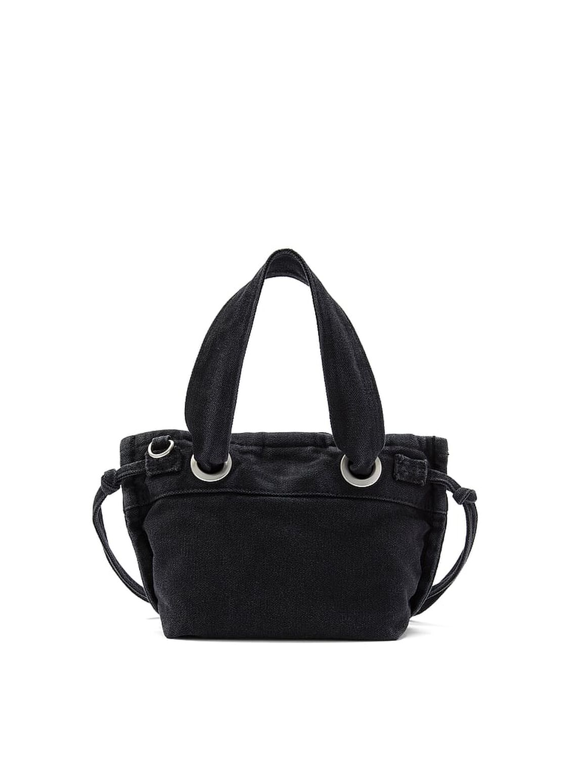 vs Pink Canvas Flat-Bottom Mini Tote Bag Black 2 of 3 