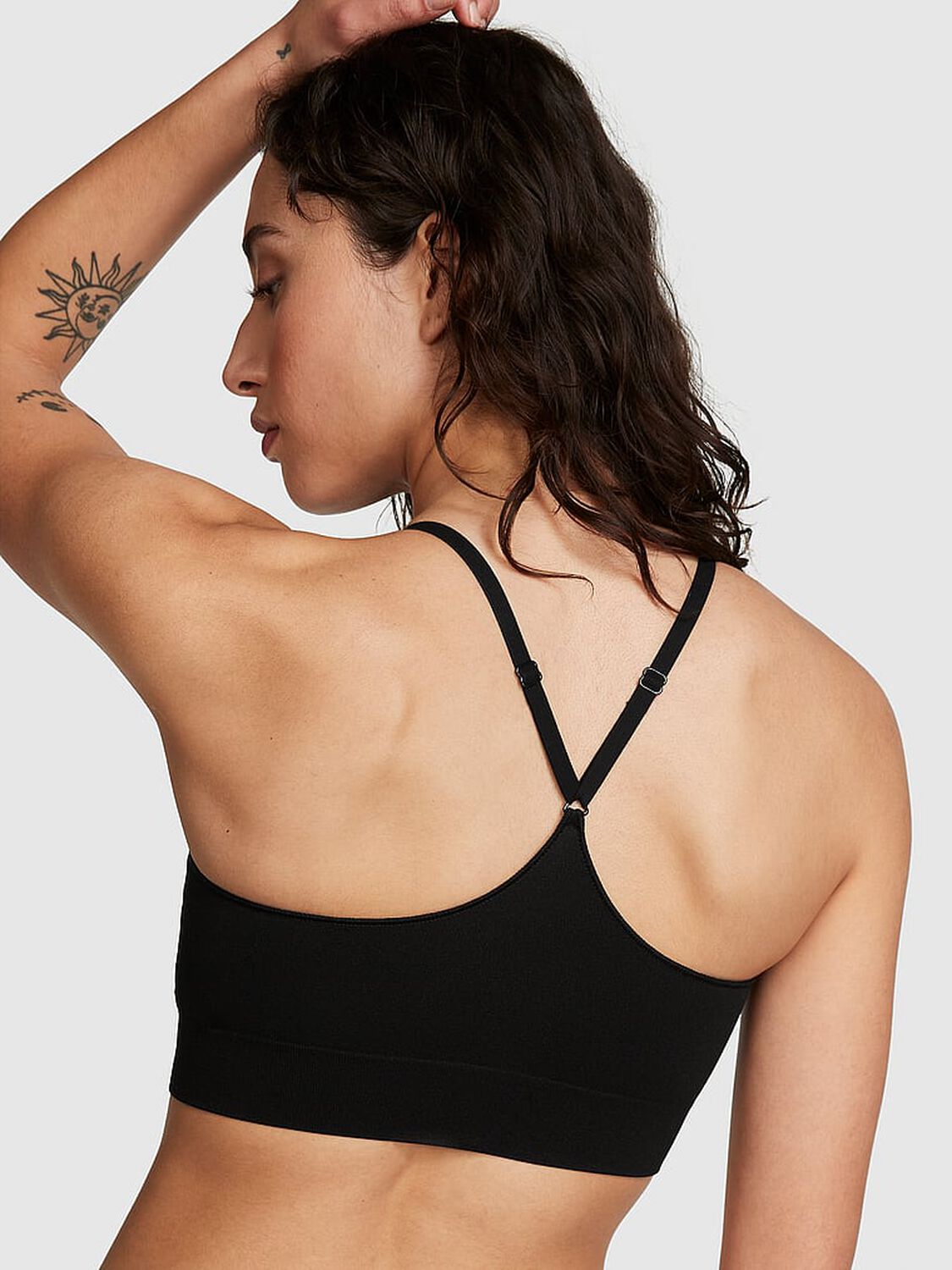 vs Pink Seamless Scoop Sports Bra Pure Black 2 of 3 